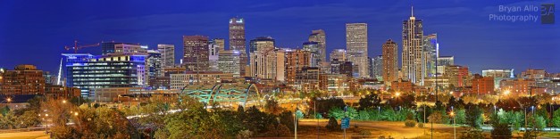 Denver CO Skyline at sunset